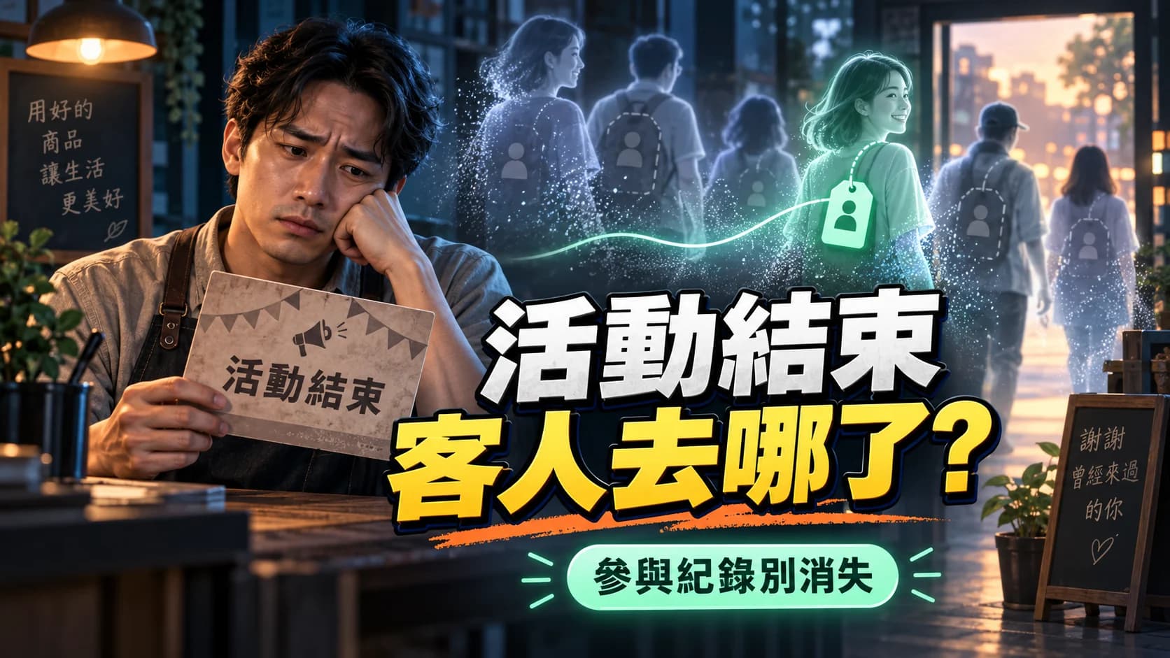 店家在活動結束後保留參與者互動來源的示意圖