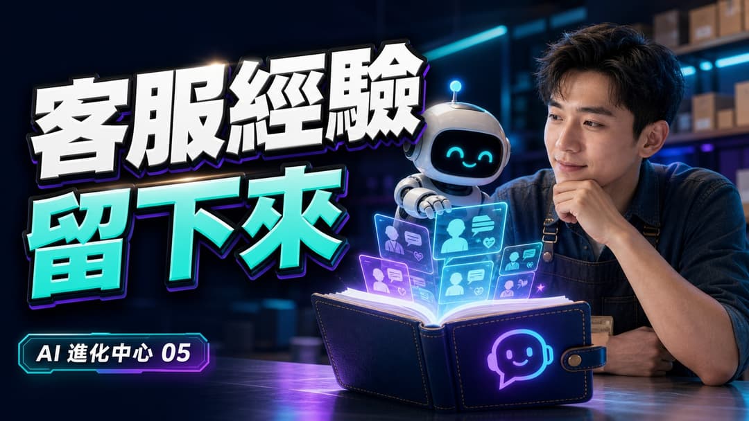 AI 觀察日記示意圖，呈現每天從客服對話整理學習紀錄。模擬情境／示意資料。