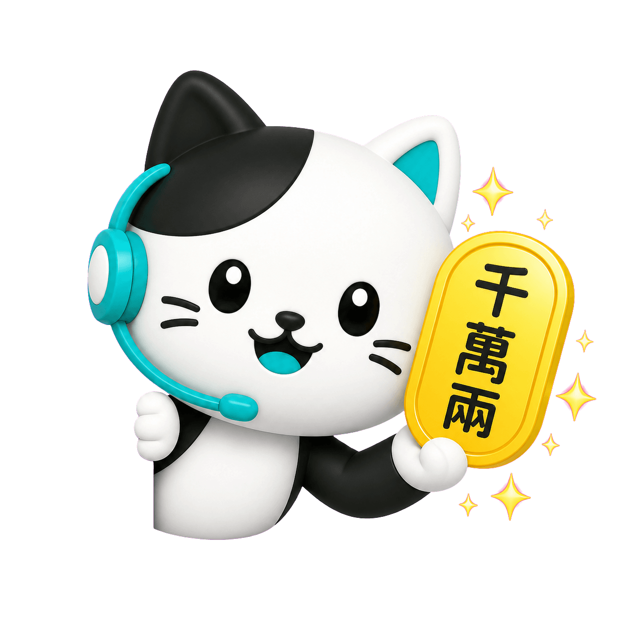 顧店AI 貓咪店長舉起千萬兩金幣