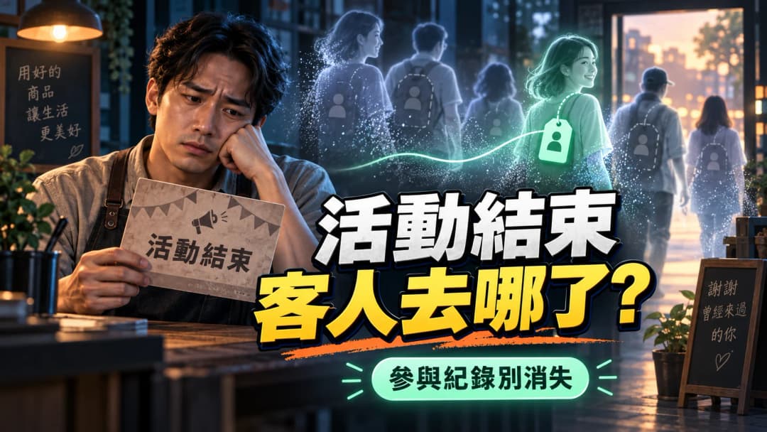 店家在活動結束後保留參與者互動來源的示意圖