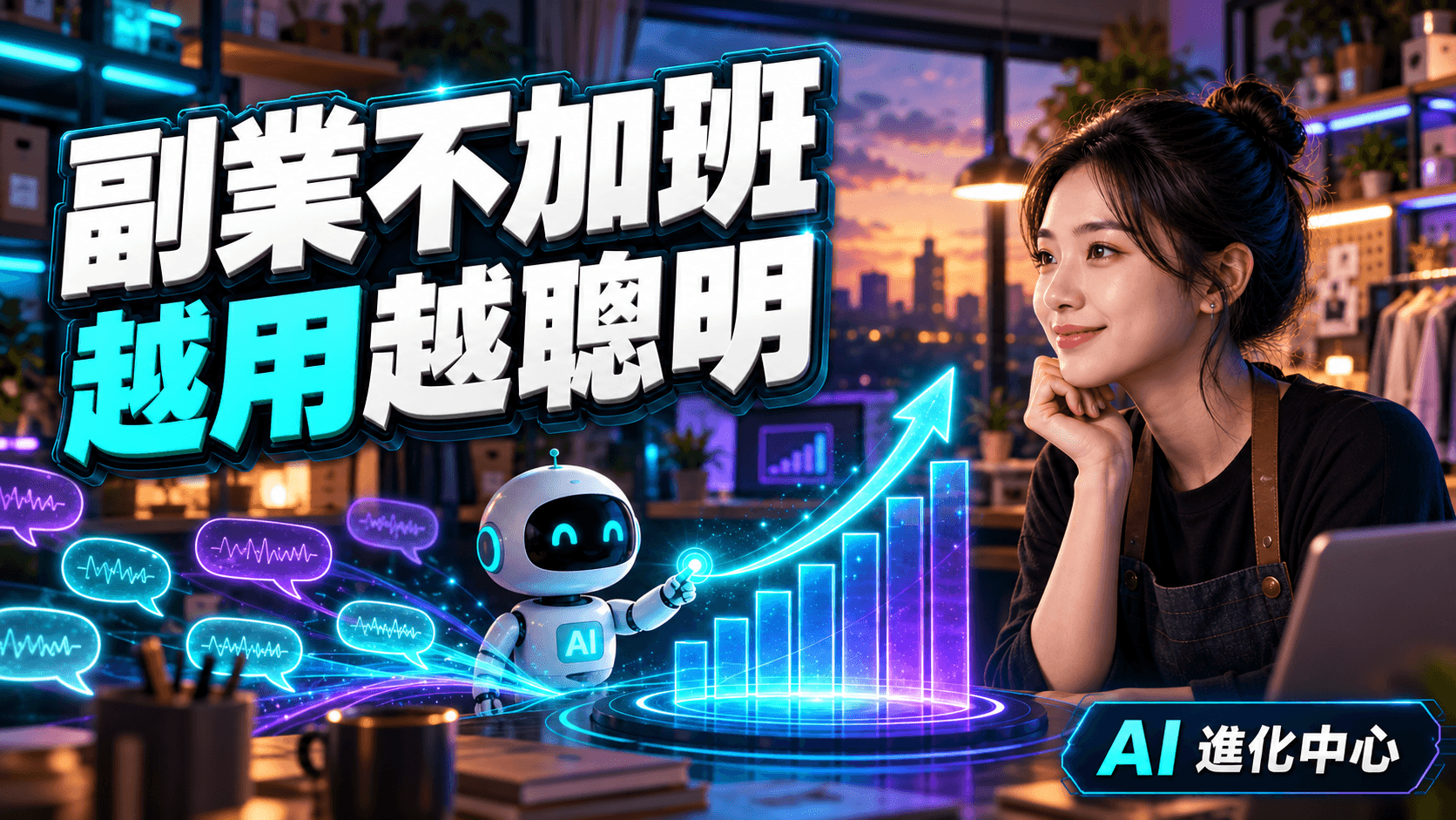 副業經營與會自主學習進化的顧店 AI 封面示意圖